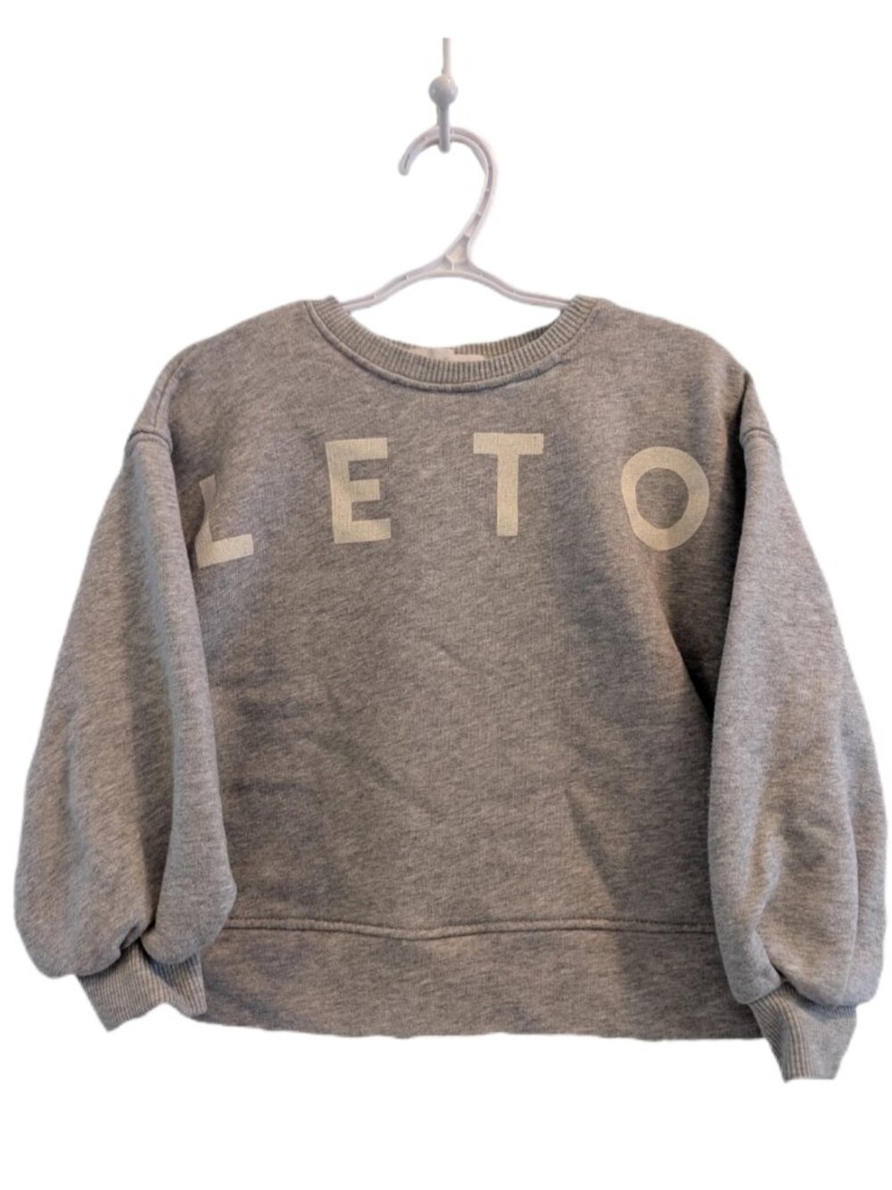 Zara 'Smile Today' Heather Grey Pullover Sweater‎ 6T